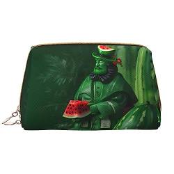 Kosmetiktasche mit Seepferdchen-Motiv, Kultur- und Kosmetiktasche, mit Reißverschluss, niedlicher Make-up-Pinsel-Aufbewahrungsbeutel (groß), Patricks Wassermelonen-Festival, Einheitsgröße von SIULAS