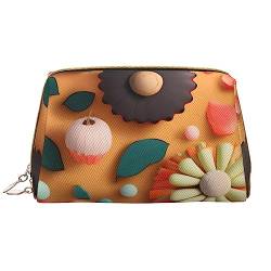 SIULAS Desert Stars Reise-Make-up-Tasche, Kultur- und Kosmetiktasche, Reißverschluss-Tasche, Kosmetik-Organizer, niedliche Make-up-Pinsel-Aufbewahrungstasche (groß), Schneiden Sie Papier mit bunten von SIULAS