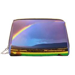 SIULAS Reise-Make-up-Tasche, Kultur- und Kosmetiktasche, Kosmetiktasche, mit Reißverschluss, niedlicher Make-up-Pinsel-Aufbewahrungstasche, groß, Abend Regenbogen, Einheitsgröße von SIULAS