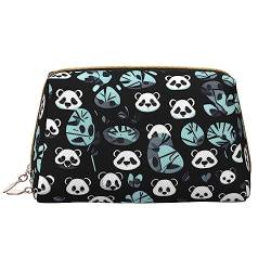 SIULAS Reise-Make-up-Tasche, Kultur- und Kosmetiktasche, mit Reißverschluss, niedlicher Make-up-Pinsel-Aufbewahrungsbeutel, groß, Schwarz / Weiß, Schwarz-weißes Panda-Gesicht, One Size von SIULAS