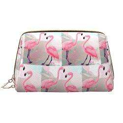 SIULAS Reise-Make-up-Tasche, Kultur- und Kosmetiktasche, mit Reißverschluss, niedlicher Make-up-Pinsel-Aufbewahrungsbeutel (groß), Love Flamingo, Einheitsgröße von SIULAS