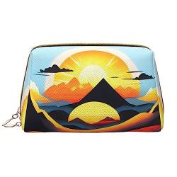 SIULAS Sunrise Mountain Reise-Make-up-Tasche, Kultur- und Kosmetiktasche, Reißverschluss-Tasche, Kosmetik-Organizer, niedliche Make-up-Pinsel-Aufbewahrungstasche (groß), Sonnenaufgang Berg, von SIULAS