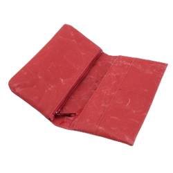 SIWA Lang Naoron Papiere Zip Wallet Card & Cash Fächer - Rot von SIWA
