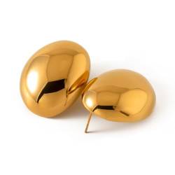 SIXDUTON Chunky Earrings für Damen, Dick Creolen Gold Hypoallergene Ohrringe Modeschmuck für Frauen und Mädchen (Gold) von SIXDUTON