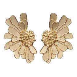 SIXDUTON Ohrringe Damen Vintage Blumen Ohrringe Gänseblümchen Earrings, Hypoallergene Ohrringe Party Modeschmuck für Frauen und Mädchen (Gold) von SIXDUTON
