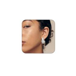 SIXDUTON Ohrringe Gold für Damen, Tropfen Ohrringe für Frauen, Hypoallergene Vergoldete Dupes Ohrringe Modeschmuck für Mädchen (Silber) von SIXDUTON
