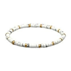 SIXTY STONES - 60 - Sixtystones - Heishi Perlen Armband 4 Mm Weißes Türkis - Größe: Medium-18cm von SIXTY STONES - 60 -