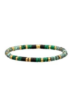 SIXTY STONES - 60 - Sixtystones - Heishi Perlen Armband 4mm Afrikanischer Türkis Und Malachit - Größe: Small-16cm von SIXTY STONES - 60 -