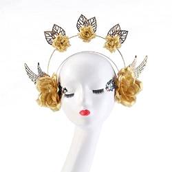 SIYATE Göttin Stirnband Tiaras mit Blumenblattflügeln Haar Hoop für Frauen Hochzeit Tiaras für Frauen Mädchen Hochzeits Geburtstagsfeier von SIYATE