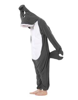 SIYUE Hai Onesie Kostüm Shark Jumpsuit Relaxo Erwachsene Pyjama Damen Tier Schlafanzug Weihnachten Karneval Halloween Kostuem PJ-ShayuHui M von SIYUE