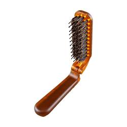 SJBAUTYO 1Pcs Faltbare Reise-Haarbürste,Wildschweinborsten Kämme,Taschen-Haarbürste antistatische Haarbürste für Frauen und Männer von SJBAUTYO