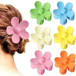 SJBAUTYO 6 Stück Große Klauen Haarspangen,Blumen Haarspangen,große Haarklammer für dickes Haar,Haarspange für Frauen, Mädchen, Geschenke von SJBAUTYO