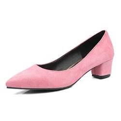 SJJH Damen Elegant Pumps mit Blockabsatz Schuhe für Datierung & Arbeit (Pink, 34 EU) von SJJH