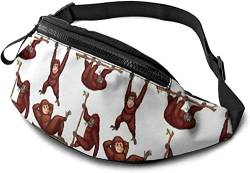 Lustige Orang-Utan-Hüfttasche, Unisex, Bauchtasche, Reisetasche, Lauftasche, Outdoor-Wartebeutel mit verstellbarem Riemen, siehe abbildung, Einheitsgröße, Hüfttasche von SJOAOAA