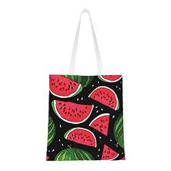 SJOAOAA Durable Wassermelone Canvas Taschen Frauen Handtaschen Leinwand Lebensmittel Rucksack Wiederverwendbare Tote Einkaufstasche, siehe abbildung, Einheitsgröße von SJOAOAA