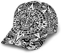 SJOAOAA Unisex Baseball Cap Verstellbare Trucker Mütze, Maya-Aztekenkalender, One size von SJOAOAA