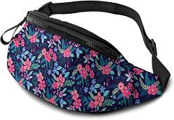 Schöne rosa Blumen Bauchtasche Hüfttasche für Damen & Herren, lässige Gürteltasche Crossbody Bauchtasche mit verstellbarem Gurt für Outdoor Laufen Wandern, siehe abbildung, Einheitsgröße, Hüfttasche von SJOAOAA