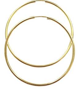 Creolen groß Gold 333 Glanz 50 mm Durchmesser Rohrform Ohrringe Gelbgold 8 Karat von SJR