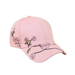 Baseballkappe Damen Mädchen Basecap UV Schutz Sonenhut Verstellbar Schirmmütze Sommer Baseball Cap Stickerei Pflaumenblüte Snapback Hut Outdoor Sport Trucker Cap für Golf Baseboard Radfahren Wandern von SJTJSPX