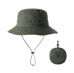 Fischerhüte Herren Damen Bucket Hat Anti-UV Sonnenhut Faltbar Anglerhut Wasserdicht Wanderhut Outdoor Sommerhut mit Kinnband Eimerhut Breite krempe Eimerhut für Camping Reisen Strand Freizeit von SJTJSPX