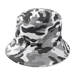 Fischerhüte Herren Damen Bucket Hat Anti-UV Sonnenhut Faltbar Camouflage Sommermütze Einstellbar Strandhut Outdoor Eimerhut Reisen Freizeithut Breite Krempe Kappe Cap für Camping Wandern Anglern von SJTJSPX