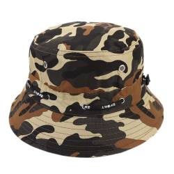 Fischerhüte Herren Damen Bucket Hat Anti-UV Sonnenhut Faltbar Camouflage Sommermütze Einstellbar Strandhut Outdoor Eimerhut Reisen Freizeithut Breite Krempe Kappe Cap für Camping Wandern Anglern von SJTJSPX