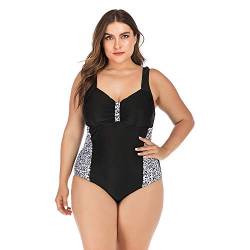 SJTJSPX Badeanzug Damen Badeanzüge Große Größe Bauchweg Einteiler Bademode V Ausschnitt Swimsuit Elastisch Schwimmanzug Schwimmbad Strand Monokini Frauen Modisch Bikini für Pool Dusche SPA Sauna von SJTJSPX