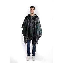 SJTJSPX Regenmantel Herren Damen Regenponcho Wasserdicht Camouflage Regenjacke mit Kapuze Camping Regencape Outdoor Faltbar Regenbekleidung Atmungsaktiv Regen Zubehör für Radfahren Wandern Angeln von SJTJSPX