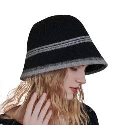 SJTJSPX Wintermütze Damen Fischerhut Winter Winddicht Bucket Hut Warm Wollmütze Mode Elegant Eimer Hut Retro Frauen Kappe Herbst Outdoor Fischermütze für Ski Radfahren Reisen Wandern Camping von SJTJSPX