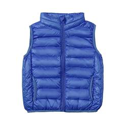 SK Studio Daunen Daunenweste Ärmellos Kinder Ultra Leichte Winter Jacke Weste Jungen Maedchen Stil 2 Blau 90cm / 1-2 Jahre von SK Studio