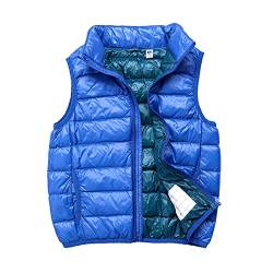 SK Studio Daunen Daunenweste Ärmellos Kinder Ultra Leichte Winter Jacke Weste Jungen Maedchen Stil 3 Blau 110cm / 3-4 Jahre von SK Studio