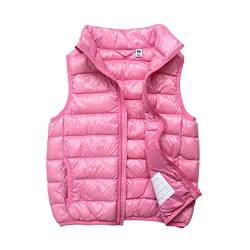 SK Studio Daunen Daunenweste Ärmellos Kinder Ultra Leichte Winter Jacke Weste Jungen Maedchen Stil 3 Pink 100cm / 2-3 Jahre von SK Studio