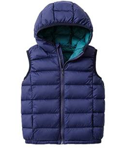 SK Studio Daunenweste Kinder Mädchen Jungen Winter Leicht Steppweste Ärmellos mit Kapuze Winterjacke von SK Studio