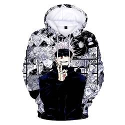 SKAYWHUK Anime Gojo Satoru 3D Hoodie Itadori Yuji Ryomen Sukuna Bedrucktes Pullover Sweatshirt Kostüm für Erwachsene/Jugendliche von SKAYWHUK