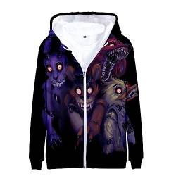 Unisex FNAF Zip Up Hoodies Cartoon Bär Cosplay Zipper Hoodies Kostüm Jacke Mantel für Männer Frauen von SKAYWHUK