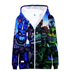 Unisex FNAF Zip Up Hoodies Cartoon Bär Cosplay Zipper Hoodies Kostüm Jacke Mantel für Männer Frauen von SKAYWHUK