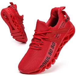 SKDOIUL Sport-Laufschuhe für Herren, Mesh, atmungsaktiv, Trailrunner, modische Sneakers, 59 Rot, 42 EU von SKDOIUL
