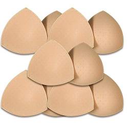 SKENGWEL 5 Paar BH-Pads, Einsätze, Sport-BH-Cups, Einsätze, abnehmbare Brustvergrößerungen, Einsätze für Damen, Bikini, Badeanzug, 5 Paar beige von SKENGWEL