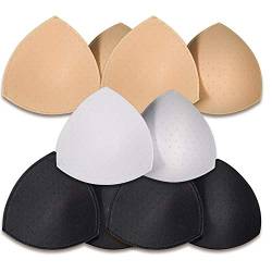 SKENGWEL 5 Paar BH-Pads, Einsätze, Sport-BH-Cups, Einsätze, abnehmbare Brustvergrößerungen, Einsätze für Damen, Bikini, Badeanzug (5 Paar (2 X Beige, 2 X Schwarz, 1 X Weiß)) von SKENGWEL