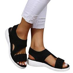 SKFLABOOF Elegant Damen Sandalen Sommer Schuhe Leichte Bequeme Damenschuhe Breite Füße Strandschuhe Weite K Barfuss Ortopädicheschuhe Espandrillos Medizinische Fußbett Summer Shoes Schnürsandalen von SKFLABOOF