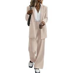 SKFLABOOF Hosenanzüge für Damen Elegante，Hosenanzug Damen Festlich Hochzeit Anzug Modern Elegant 2 Teilig Sportlich Set Blazer Hose Frauen Büro Anzüge Outfit Women's Trouser Suits von SKFLABOOF