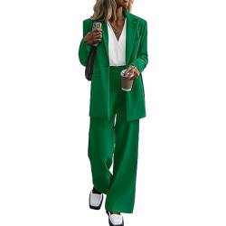 SKFLABOOF Hosenanzüge für Damen Elegante，Hosenanzug Damen Festlich Hochzeit Anzug Modern Elegant 2 Teilig Sportlich Set Blazer Hose Frauen Büro Anzüge Outfit Women's Trouser Suits von SKFLABOOF