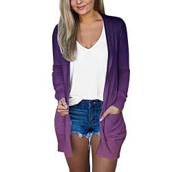 SKFLABOOF Strickjacken Für Damen Longtops Musselin Leichter Shirtjacke Leicht Blazer Oversize Lange Strickjacke Sportjacke Leichte Ethno Sweatjacke Bekleidung Strickjackedamengrobstrick von SKFLABOOF