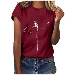 SKFLABOOF Tshirts Women - T Schirt Damen Locker Lässig Sommer Sale Shirts Tops Oberteile Mit Aufdruck Kurzarm Tshirt T Shirt Batik Ausgefallene Bluse Damenshirts Pullover 3 von SKFLABOOF