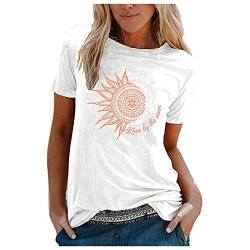 Tshirts Women - T Schirt Damen Locker Lässig Sommer Sale Shirts Tops Oberteile Mit Aufdruck Kurzarm Tshirt T Shirt Batik Ausgefallene Bluse Damenshirts Pullover von SKFLABOOF