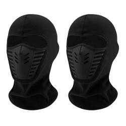 SKHAOVS 2 Stück Sturmhaube mit atmungsaktivem Mesh-Silikon-Panel, Sturmhaube für Herren und Damen, Winter Skimaske Balaclava, Warm Gesichtshaube Schwarz Vollgesichtsmaske, für Outdoorsports (Schwarz) von SKHAOVS