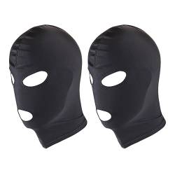 SKHAOVS 2 Stück Vollgesichtsmaske Balaclava Kopfmaske Bondage Maske für Herren Damen für Motorrad Maske Fahrrad Motorrad Ski Outdoor Sport Weiches Atmungsaktives Leichtes (Schwarz) von SKHAOVS