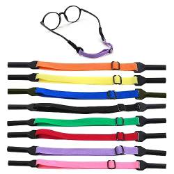 SKHAOVS 8 Stück Verstellbarer Brillen Halteriemen,Elastic Cord Gläser Retainer Strap Band,Anti Rutsch Kein Schwanz Brillenbänder Für Erwachsene und Kinder für Sport Brillen und Sonnenbrillen(8 Farben) von SKHAOVS