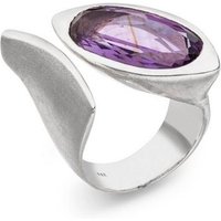 SKIELKA DESIGNSCHMUCK Silberring Amethyst Ring "Schiffchen" 21x10 mm (Sterling Silber 925) (1-tlg), hochwertige Goldschmiedearbeit aus Deutschland von SKIELKA DESIGNSCHMUCK