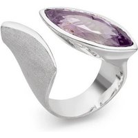 SKIELKA DESIGNSCHMUCK Silberring Amethyst Ring "Schiffchen" 25x9 mm (Sterling Silber 925) (1-tlg), hochwertige Goldschmiedearbeit aus Deutschland von SKIELKA DESIGNSCHMUCK